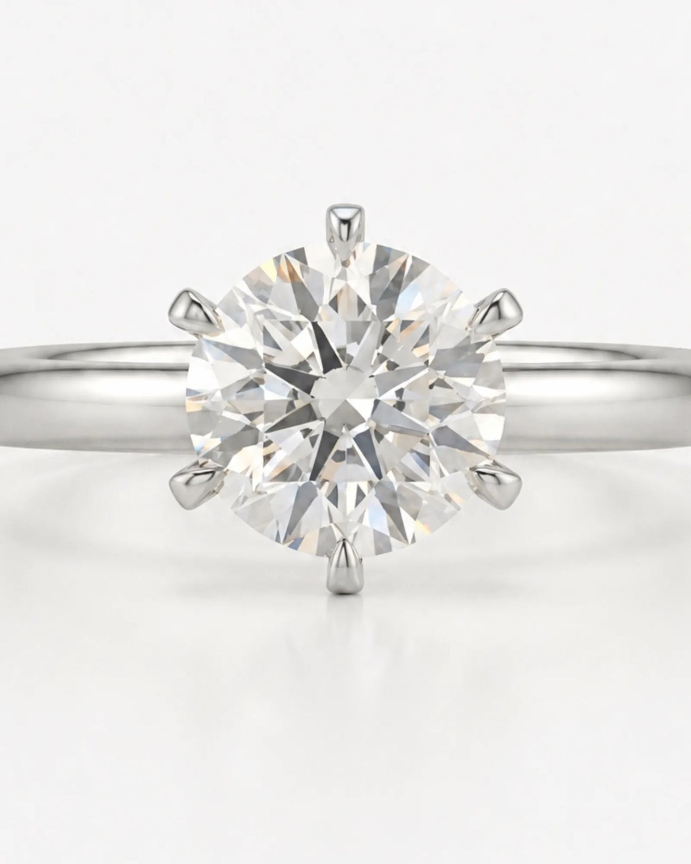 Beila – Starry Symphony Natural Round Diamond Six-Prong Solitaire Ring