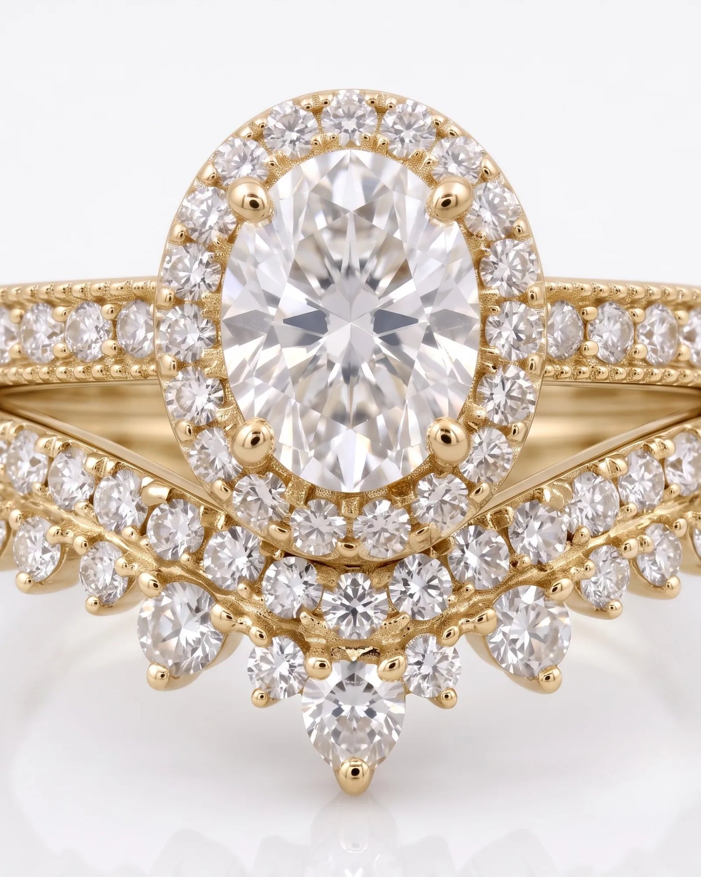 Oval Moissanite Engagement Ring in White Gold