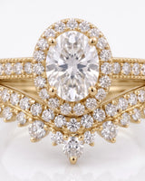 Oval Moissanite Engagement Ring in White Gold