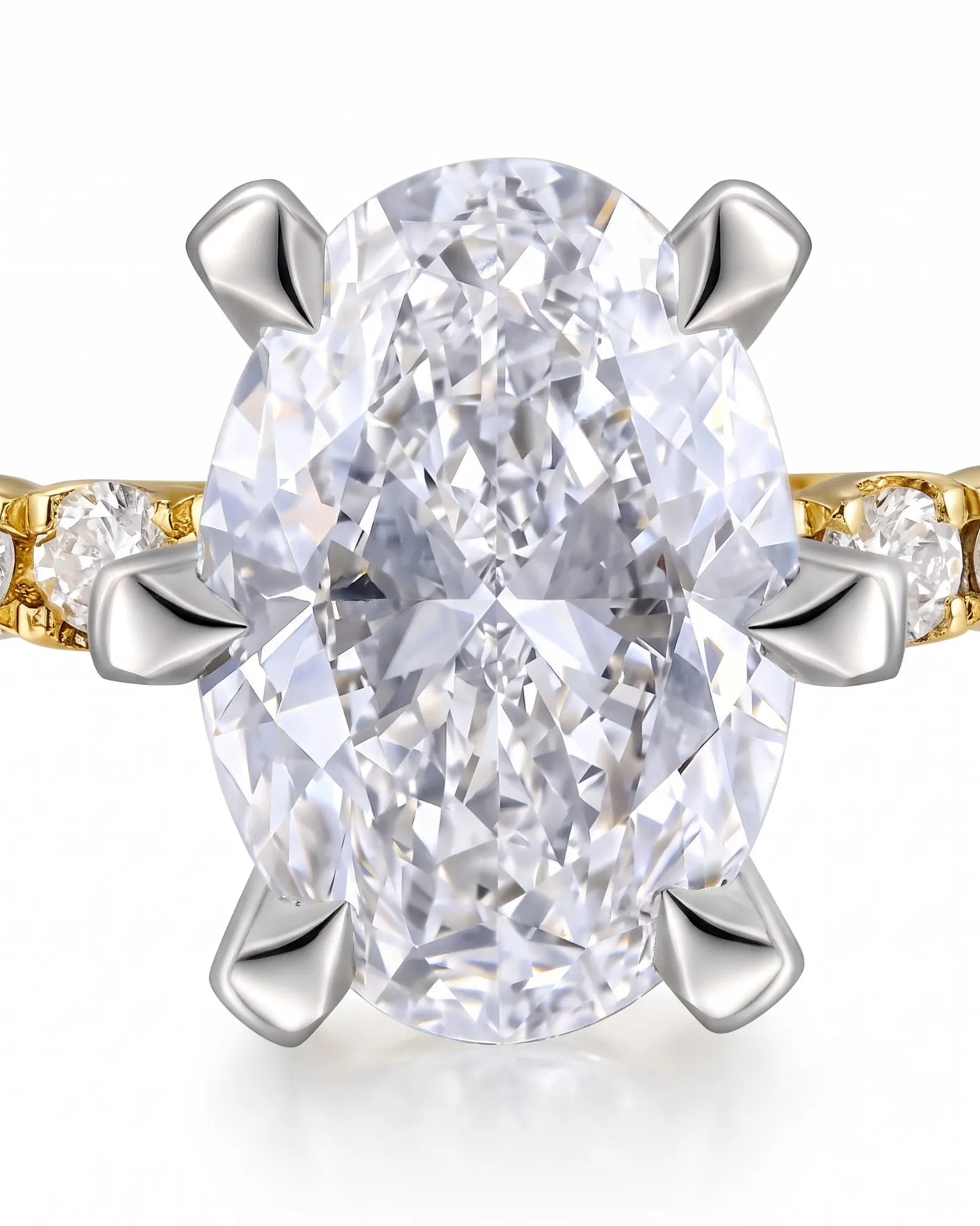 Gretta • Oval Moissanite Ring in Yellow Gold