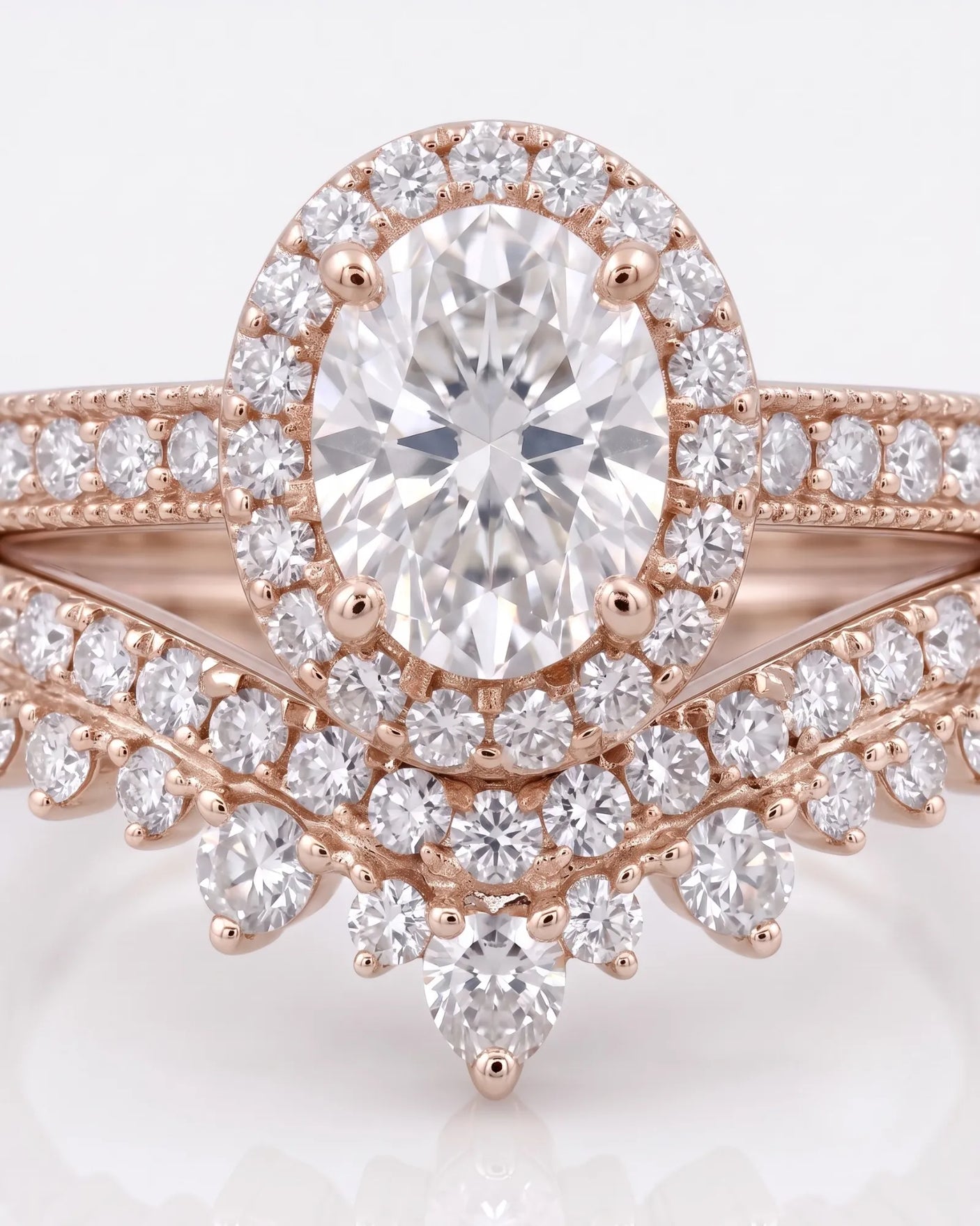 Oval Moissanite Engagement Ring in White Gold