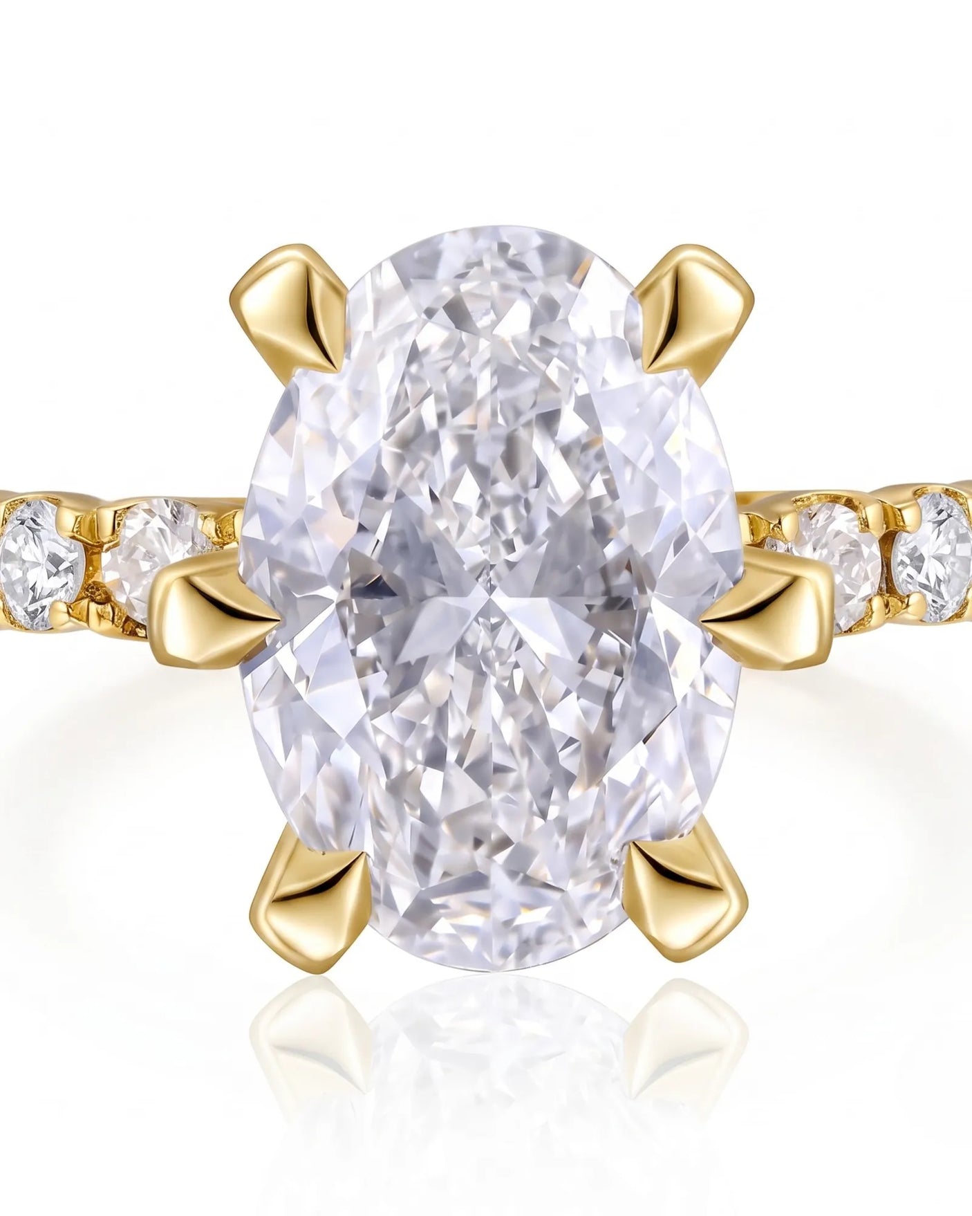 Gretta • Oval Moissanite Ring in Yellow Gold