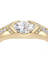 Celestial Marvel – Natural Marquise-Cut Diamond Bezel Engagement Ring