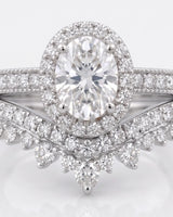 Oval Moissanite Engagement Ring in White Gold