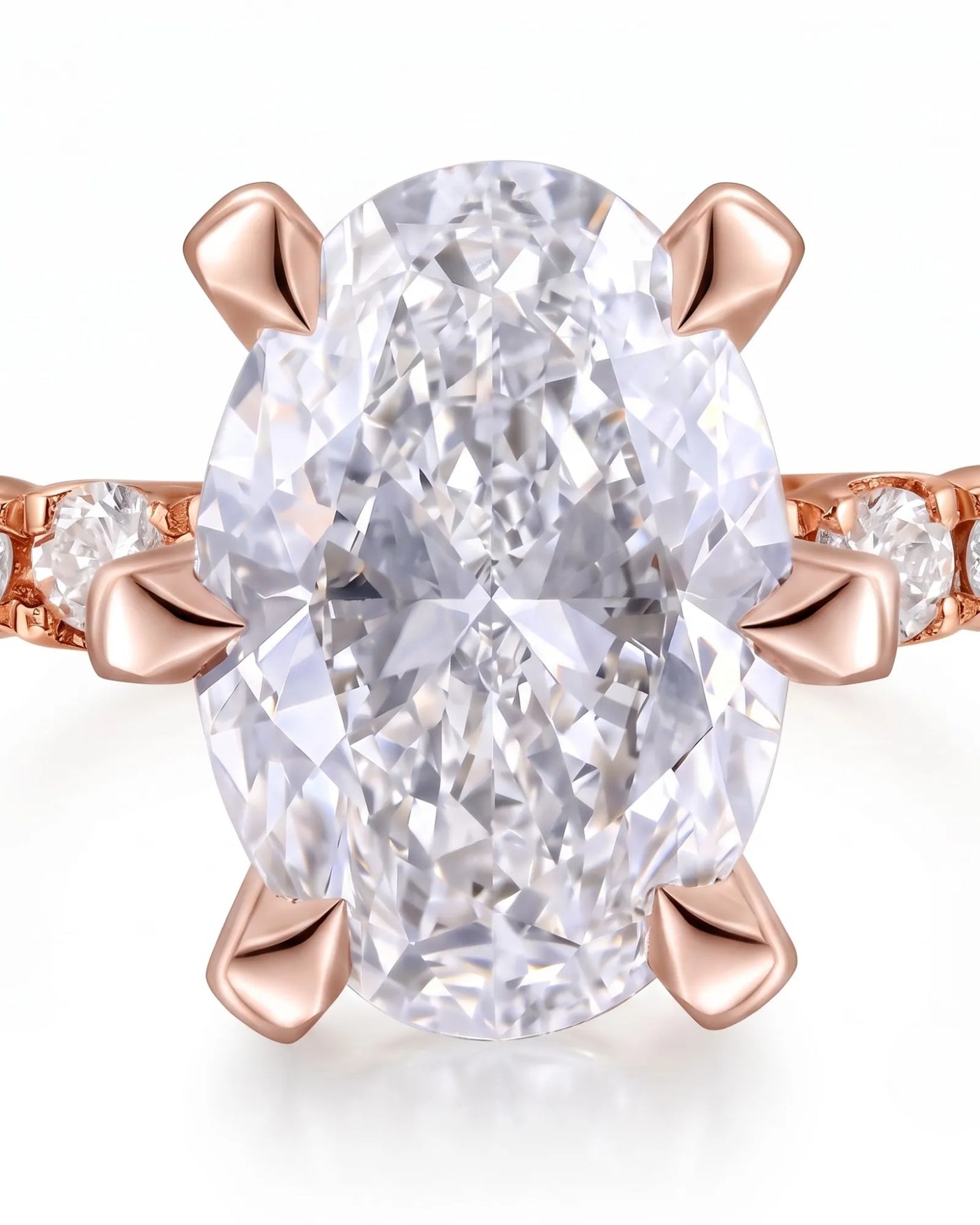 Gretta • Oval Moissanite Ring in Yellow Gold