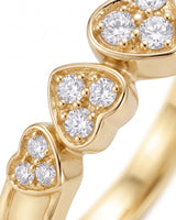 Five Heart Diamond Eternity Wedding Bands — 18K & 14K Yellow Gold — Macro