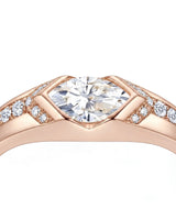 Celestial Marvel – Natural Marquise-Cut Diamond Bezel Engagement Ring
