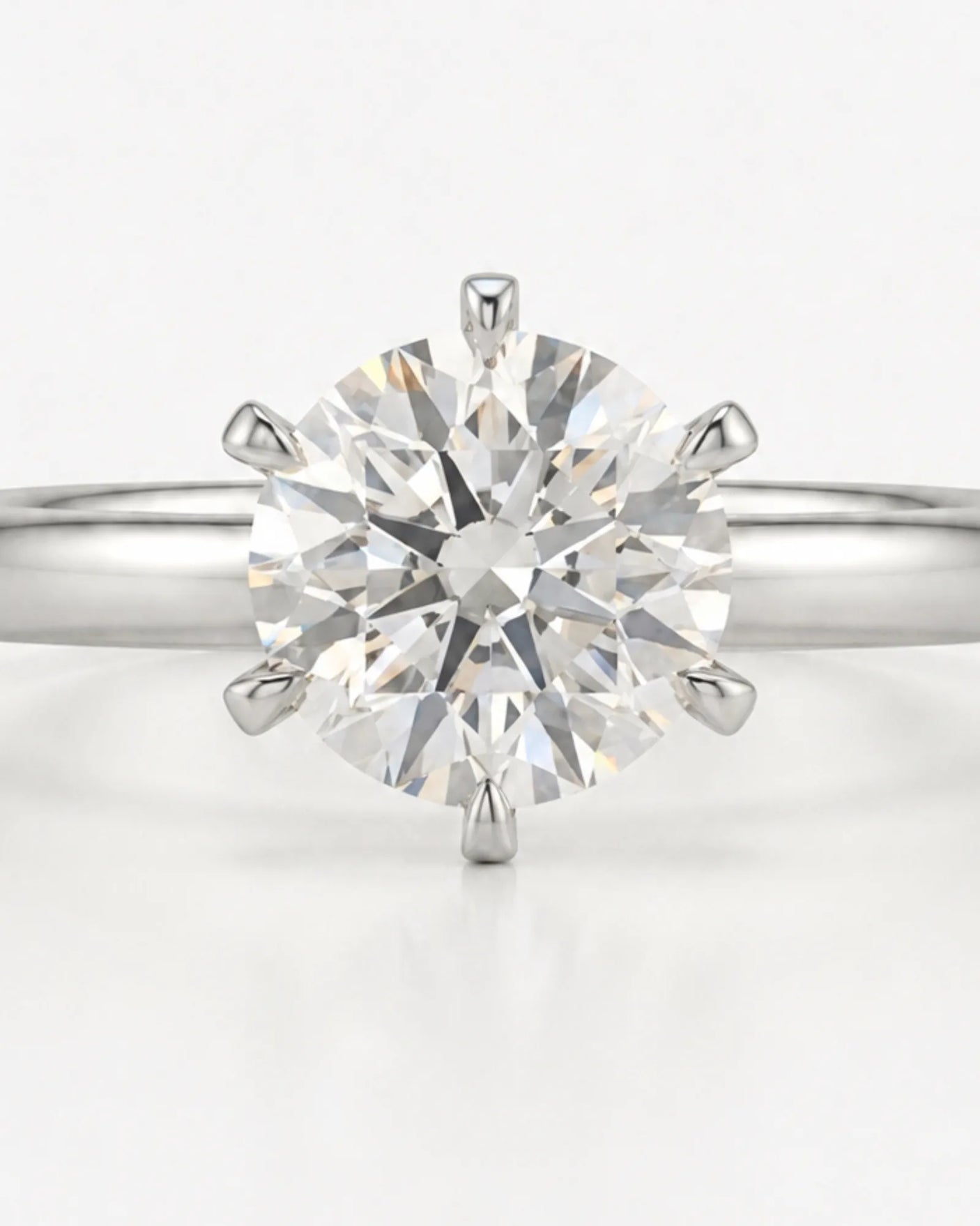 Beila – Starry Symphony Natural Round Diamond Six-Prong Solitaire Ring