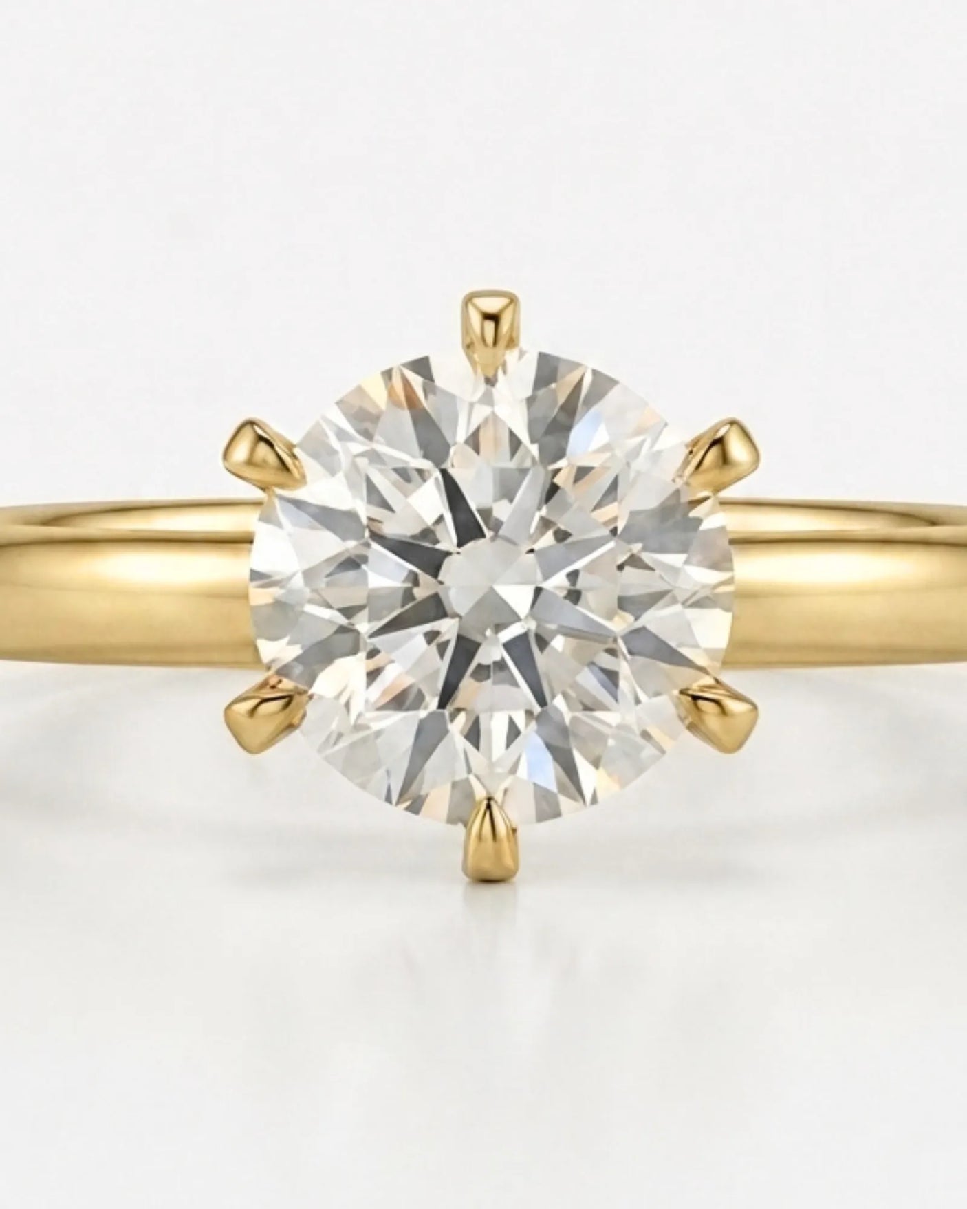 Beila – Starry Symphony Natural Round Diamond Six-Prong Solitaire Ring