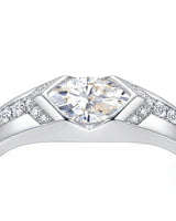 Celestial Marvel – Natural Marquise-Cut Diamond Bezel Engagement Ring