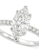 Cortège Blanc – Natural Marquise-Cut Diamond Pavé Engagement Ring