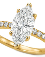 Cortège Blanc – Natural Marquise-Cut Diamond Pavé Engagement Ring