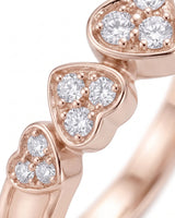 Five Heart Diamond Eternity Wedding Bands — 18K & 14K Rose Gold — Macro