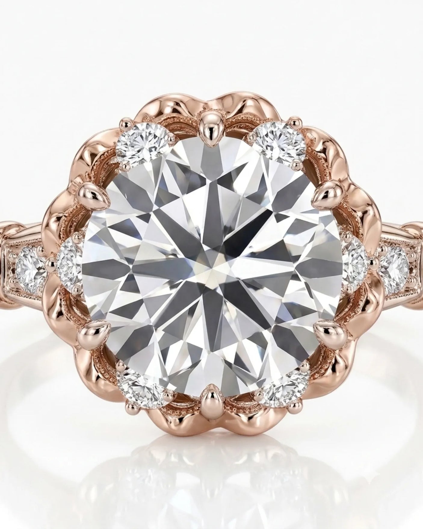 Suki – Timeless Spark Natural Round Diamond Vintage Halo Ring