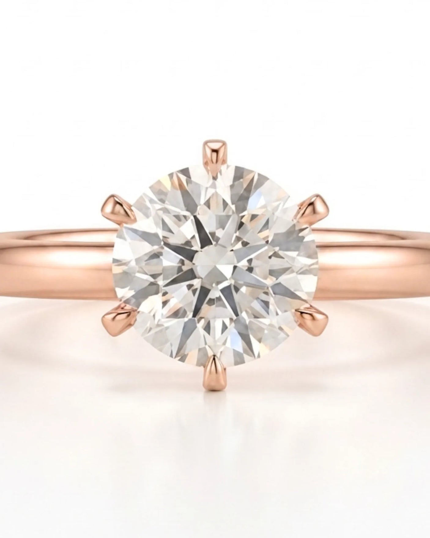 Beila – Starry Symphony Natural Round Diamond Six-Prong Solitaire Ring