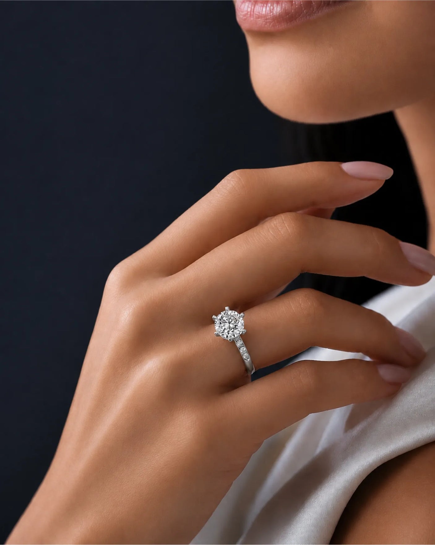 Dakota – Natural Round Diamond Two-Tone Six-Prong Engagement Ring