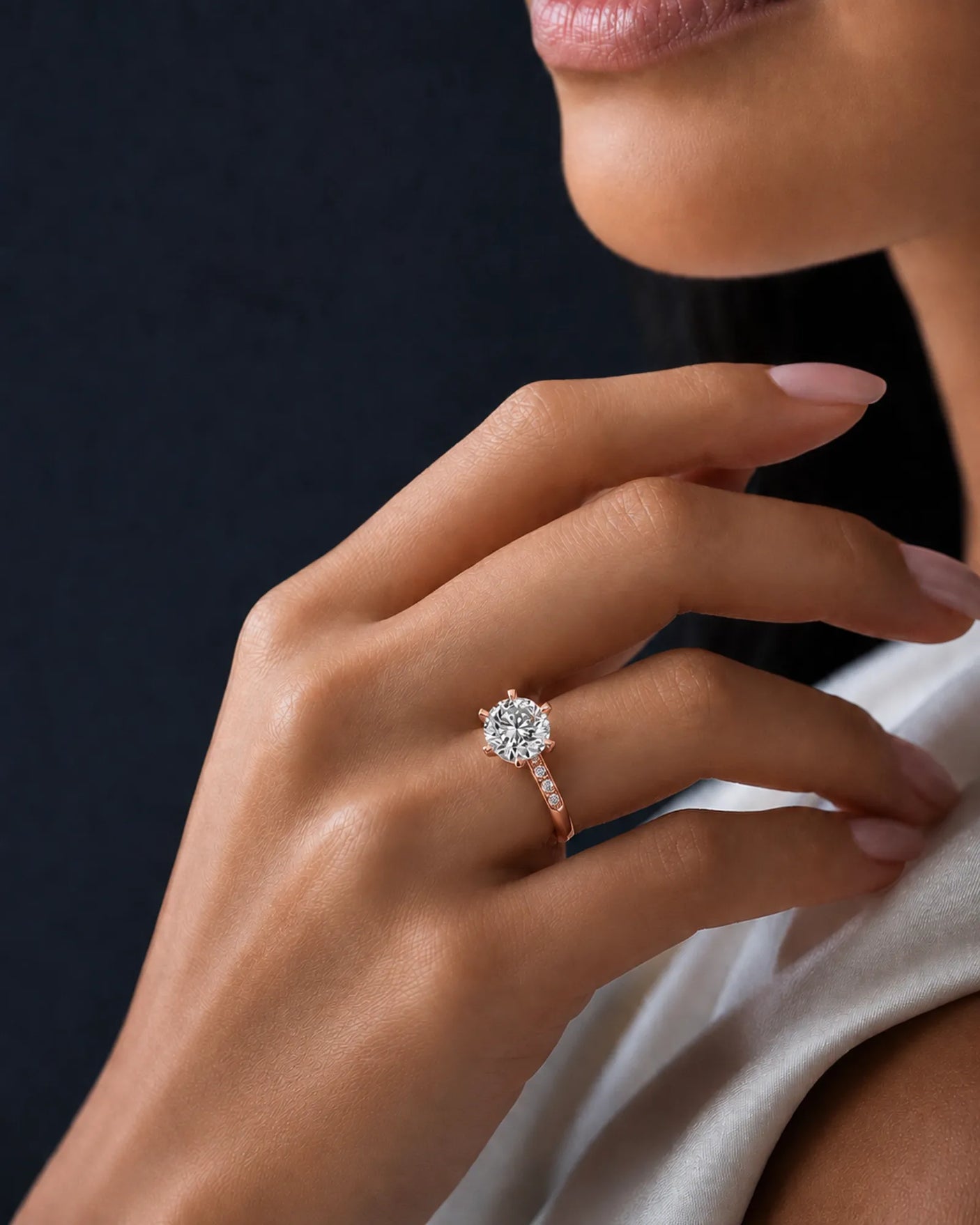 Dakota – Natural Round Diamond Two-Tone Six-Prong Engagement Ring
