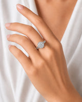 Tara – Aurora Dream Natural Round Diamond Floral Halo Ring