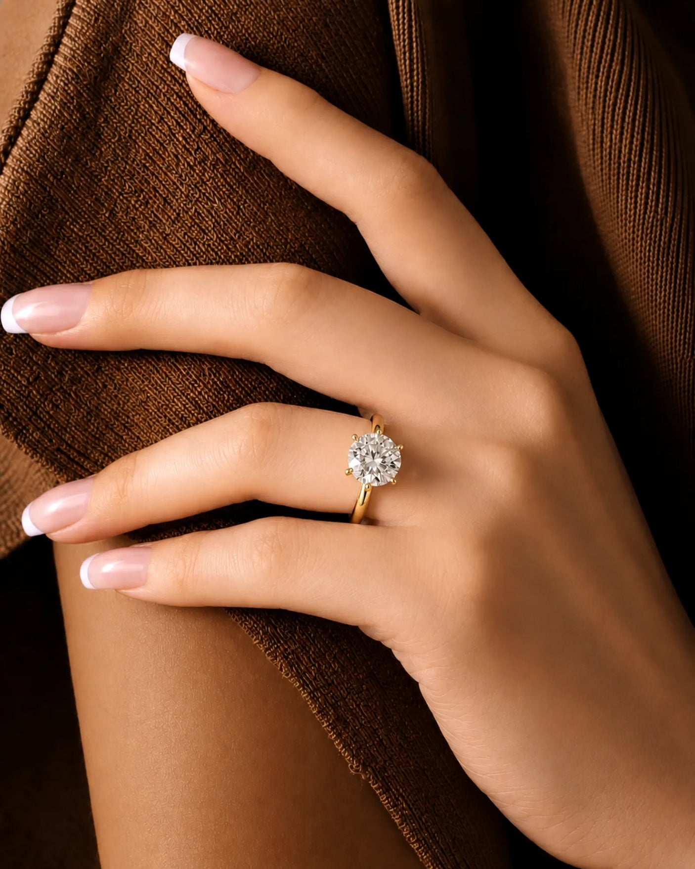 Beila – Starry Symphony Natural Round Diamond Six-Prong Solitaire Ring