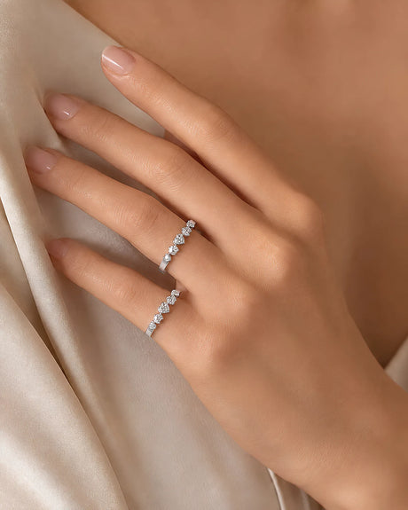 Five Heart Diamond Eternity Wedding Bands