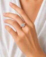 Tara – Aurora Dream Natural Round Diamond Floral Halo Ring