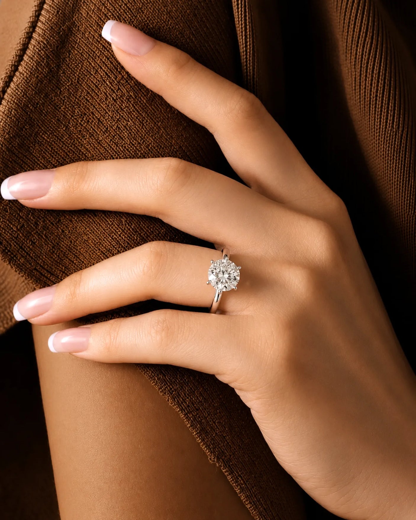 Beila – Starry Symphony Natural Round Diamond Six-Prong Solitaire Ring