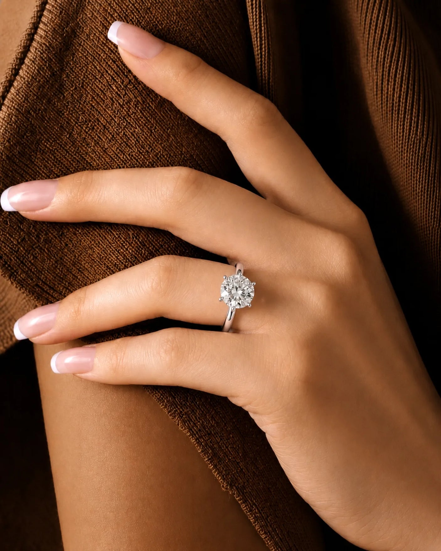Beila – Starry Symphony Natural Round Diamond Six-Prong Solitaire Ring