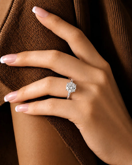 Beila – Starry Symphony Natural Round Diamond Six-Prong Solitaire Ring