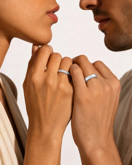 Gilded Glamour Wedding Ring Set | His & Hers