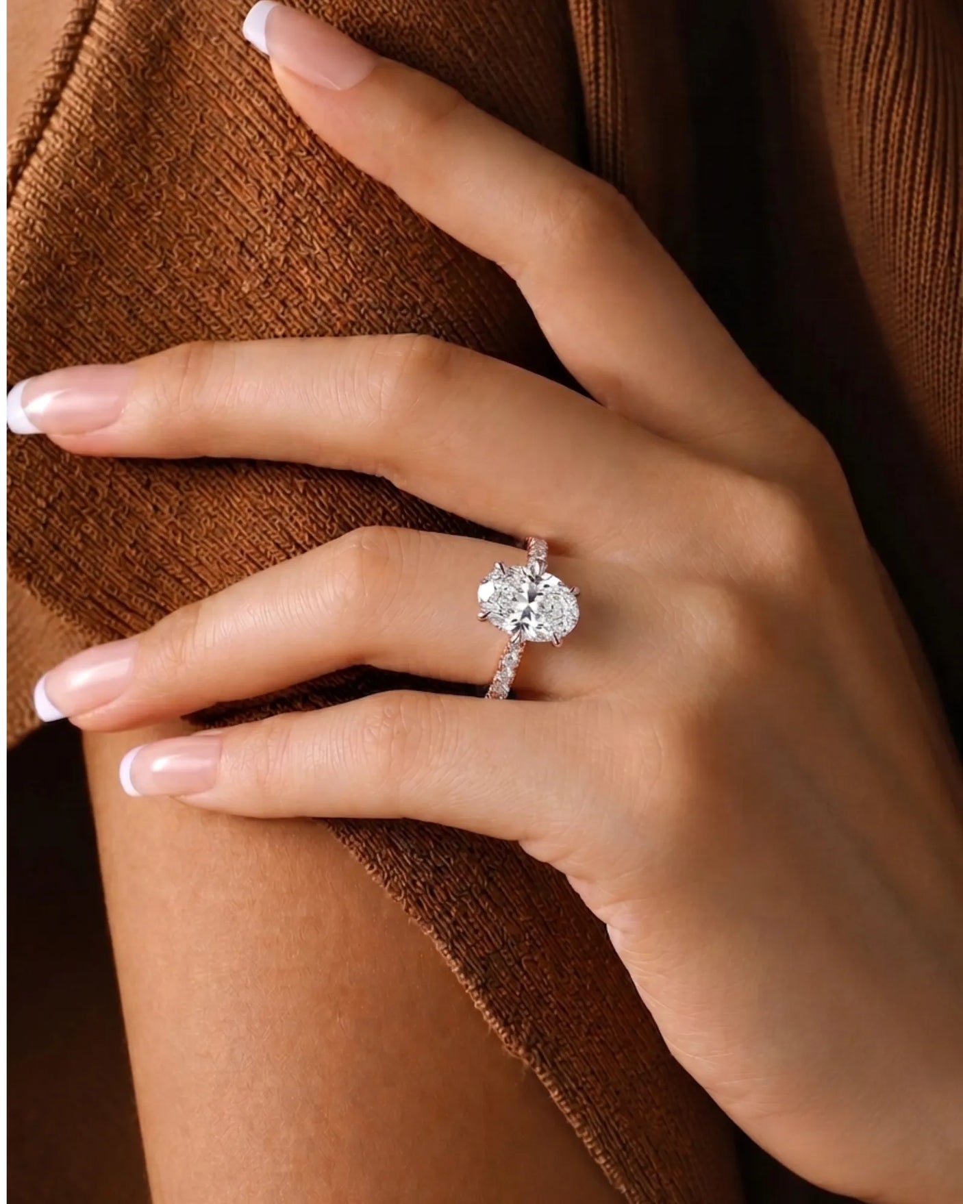 Gretta • Oval Moissanite Ring in Yellow Gold