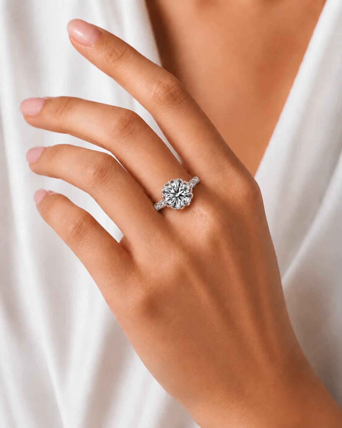 Suki – Timeless Spark Natural Round Diamond Vintage Halo Ring