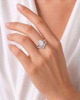 Oval Moissanite Engagement Ring in White Gold