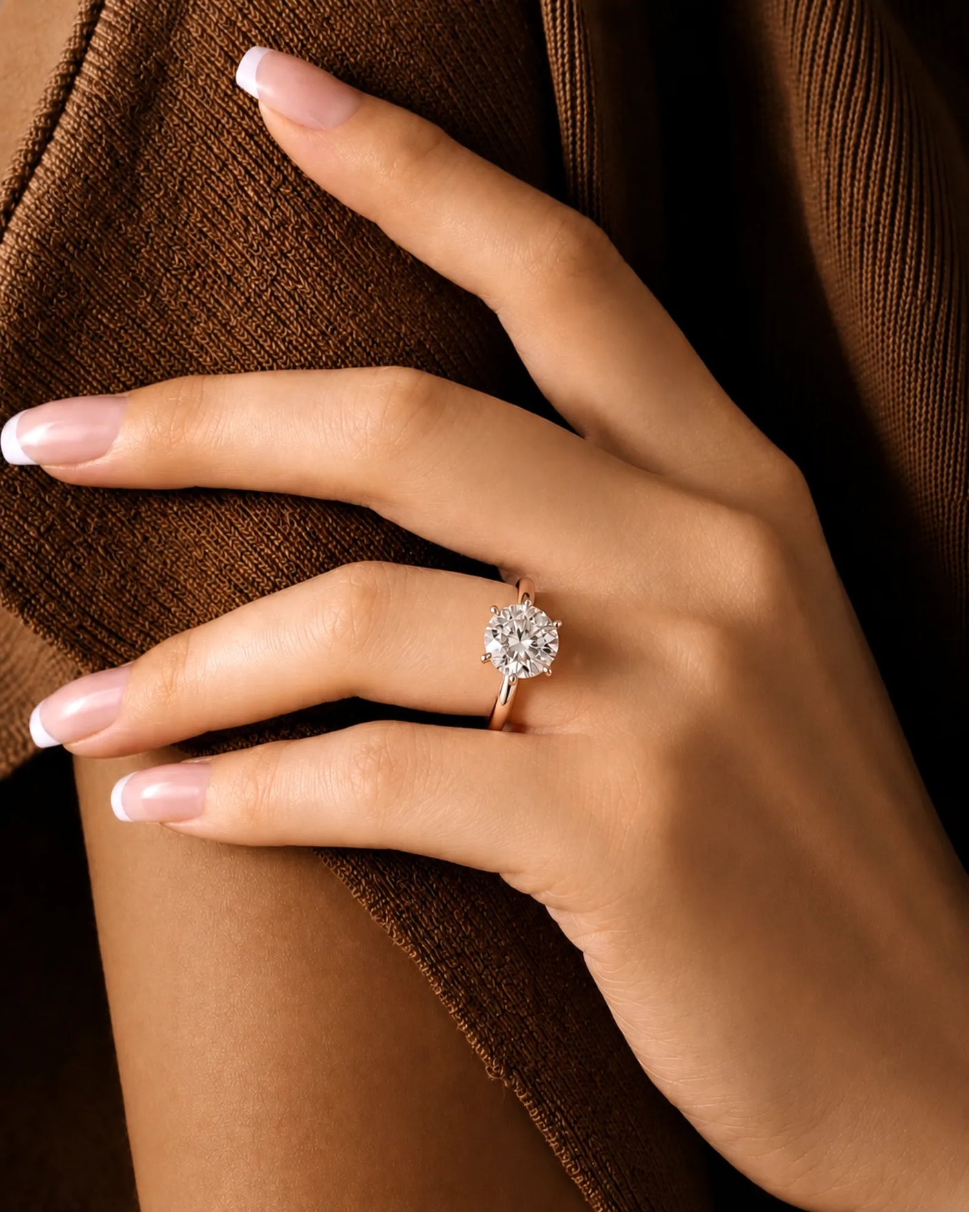 Beila – Starry Symphony Natural Round Diamond Six-Prong Solitaire Ring