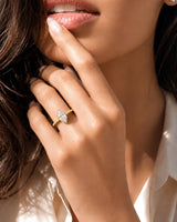 Cortège Blanc – Natural Marquise-Cut Diamond Pavé Engagement Ring