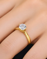 Claudine – Natural Round Diamond Solitaire Engagement Ring