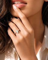 Cortège Blanc – Natural Marquise-Cut Diamond Pavé Engagement Ring