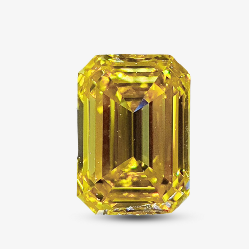 1.01 cts Fancy Deep Yellow Emerald Cut Natural Diamond | GIA Certified
