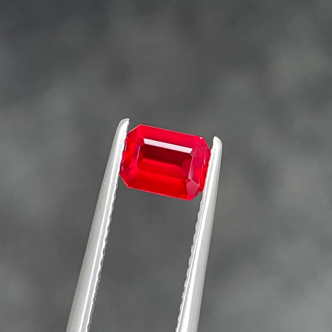 1.01 carat Vivid Red Octagonal Cut Ruby Loose Gemstone | GRS Certified