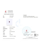 1.01 CTS Unheated Natural Pigeon Blood Ruby Pear | SARATTI