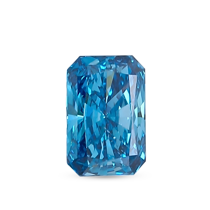 1.01 Carat Sky Blue Radiant Cut Diamond Close-up | Saratti