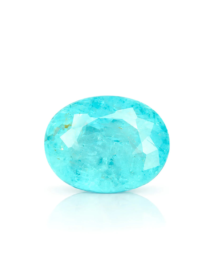 1.02 carat Natural Neon Blue Tourmaline oval gemstone main view | SARATTI