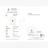 1.02 carat Natural ruby pear displaying strong red saturation | SARATTI  