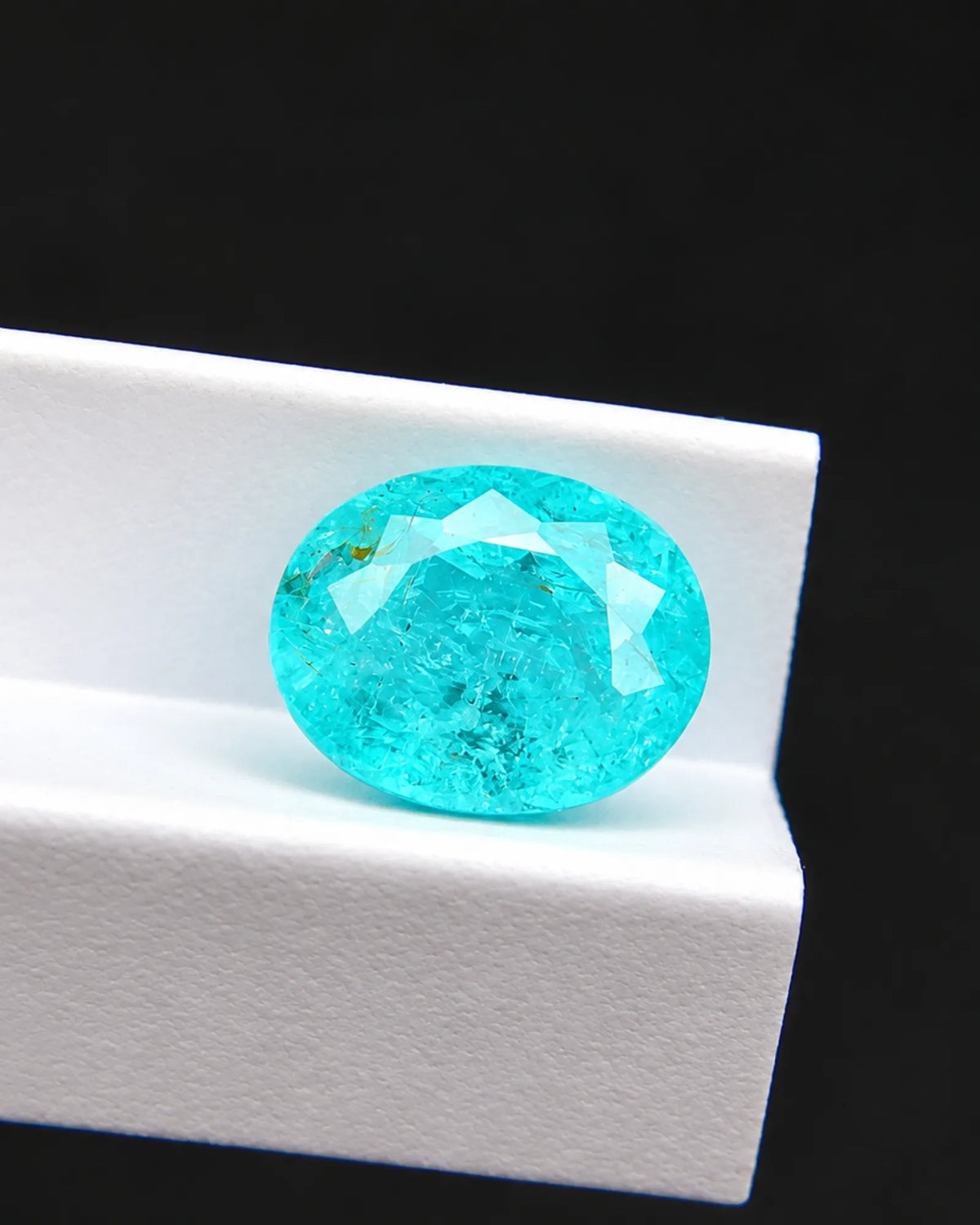 1.02ct Neon Blue Tourmaline oval faceted loose gemstone | SARATTI