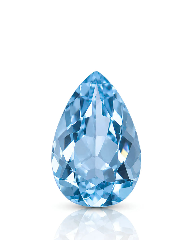 1.12ct Natural Santa Maria Aquamarine pear front view | SARATTI