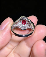 1.12ct ruby ring with 0.83ct baguette diamond accents crafted in platinum - SARATTI