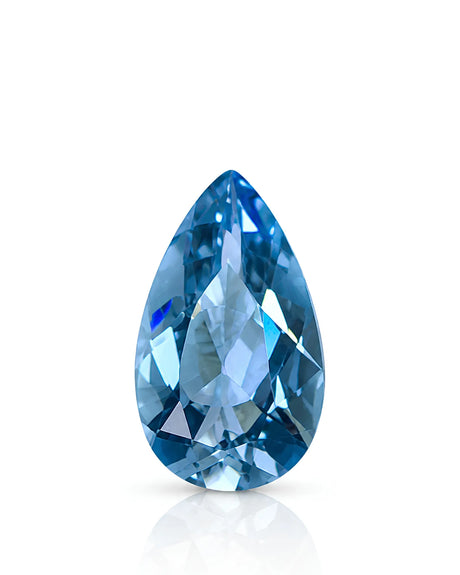 1.15ct Natural Santa Maria Aquamarine pear front view | SARATTI