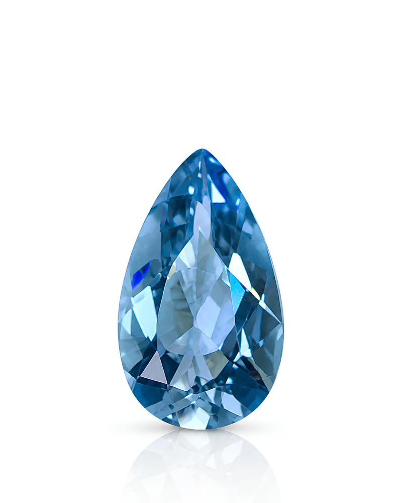 1.15ct Natural Santa Maria Aquamarine pear front view | SARATTI