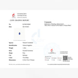 1.20 carat Natural vivid blue sapphire pear faceting detail | SARATTI  