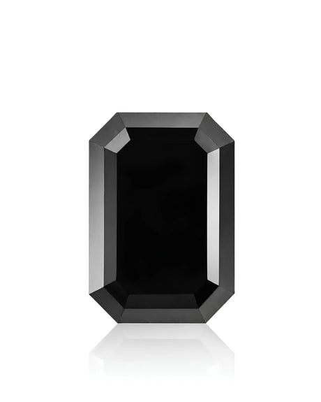 1.21ct Natural Black Diamond emerald front view | SARATTI