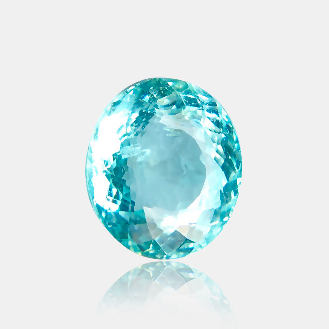 1.21 carats Neon Green Blue Natural Paraiba Tourmaline | Oval – 6.72 × 6.03 × 4.17mm